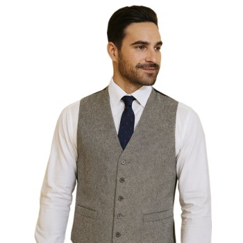 Grey Tweed Regular Waistcoat #WW108/1