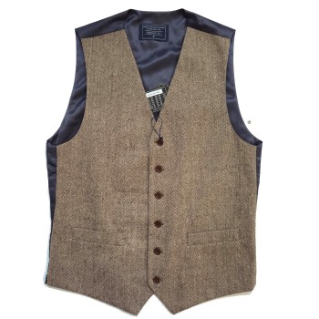 Brown Herringbone Tweed Regular Waistcoat Medium 36-38 #WW110/3 ##LS
