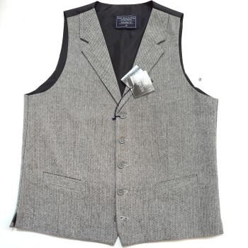 Grey Herringbone Tweed Tailored Waistcoat Medium 38'' #WW115/1 ---DISCONTINUED ##LS