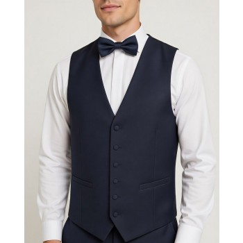 Men's Plain Navy Panama Waistcoat #WW1808/3