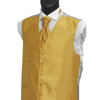 Gold Shantung Wedding Waistcoat #WW1864/6-Boy's L - 28'' to 30'' ##LS