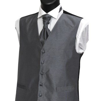 Grey Shantung Wedding Waistcoat #WW1865/1