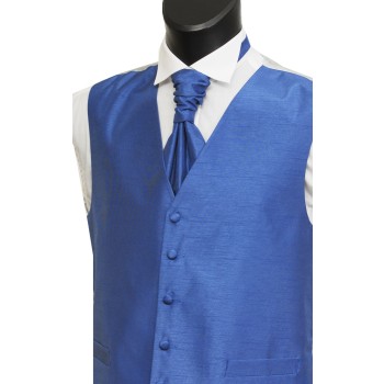 Blue Shantung Wedding Waistcoat #WW1865/5-Men's XL - 44'' to 46'' ##LS