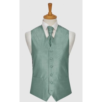 Sage Green Shantung Wedding Waistcoat #WW1866/1