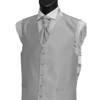 Silver Shantung Wedding Waistcoat #WW1866/2