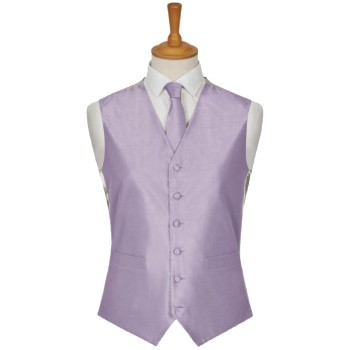 Lilac Shantung Wedding Waistcoat #WW1866/4-Men's L - 40'' to 42'' ##LS