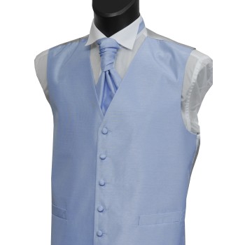 Sky Blue Shantung Wedding Waistcoat #WW1866/6