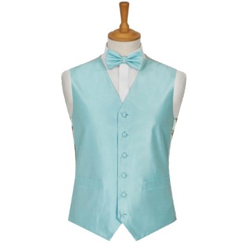 Mint Shantung Wedding Waistcoat #WW1867A/2-Boy's S - 22'' to 24'' ##LS