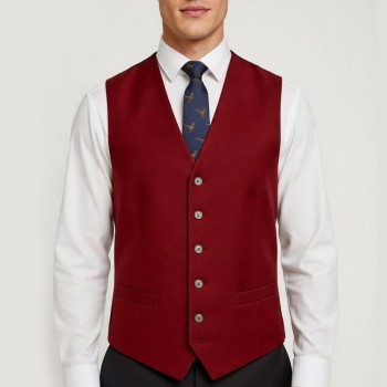 Men's Plain Wine Red Waistcoat, Regular Fit #WW1870/3