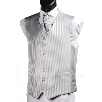 Grey Pin Stripe Waisdtcoat #WW1876/1-Men's L - 40'' to 42'' ---DISCONTINUED ##LS