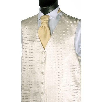 Ivory Satin Woven Wedding Waistcoat #WW1881/2-Men's XXXL - 52'' to 54'' ---DISCONTINUED ##LS