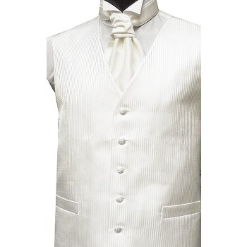 Ivory Pin Stripe Waistcoat #WW1898/2-Men's S - 32'' to 35'' ---DISCONTINUED ##LS