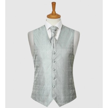 Silver Stately Paisley Regular Waistcoat Small 32-35 #WW1910/1 ##LS