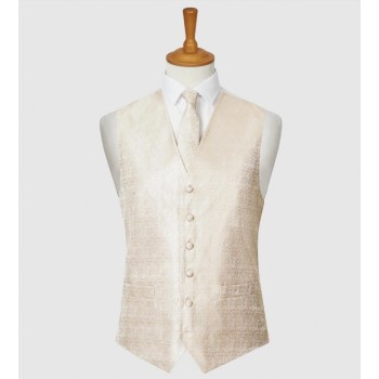Champagne Stately Paisley Regular Waistcoat Large 40-42 #WW1910/3 ##LS