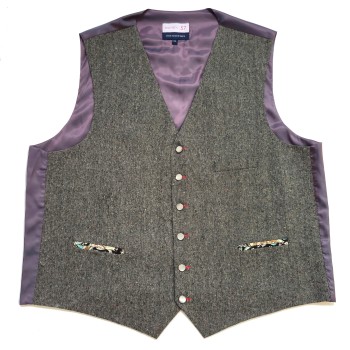 Grey Donegal Tweed Regular Waistcoat #1857WWB/2 XXL 48-50 ---DISCONTINUED ##LS