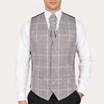 Brown Check Waistcoat #AB-WWA1007/4 ##LS