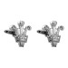 Silver Prince of Wales Rhodium Plated Cufflinks #90-1040
