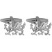Silver Welsh Dragon Rhodium Plated Cufflinks #90-1080