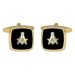 Gold Onyx Masonic Cufflinks #90-2821