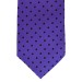 Purple Black Spot Printed Silk Tie and Hankie Set