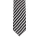 Striped Black and White Silk Tie with Matching Pocket Square