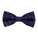 Purple on Black Swirl Leaf Bow Tie