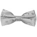Silver Swirl Leaf Wedding Bow Tie