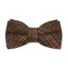Brown Overcheck Wool Bow Tie