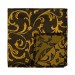 Gold on Black Swirl Leaf Pocket Square
