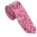 Hot Pink Swirl Leaf Slim Wedding Tie #AB-C1000/5