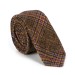 Brown Overcheck Wool Slim Tie
