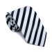 Black and White Stripe Football Tie