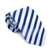 Navy and White Stripe Football Tie