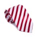 Red and White Stripe Football Tie