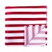 Red and White Stripe Football Pocket Square