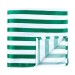 Green and White Stripe Football Pocket Square