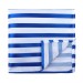 Royal Blue and White Stripe Football Pocket Square